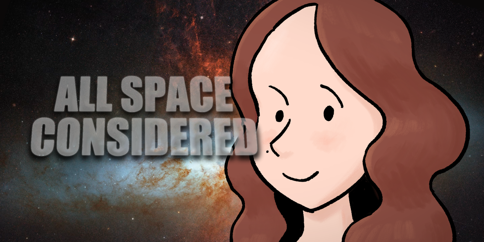 An illustrated cartoon of Dr. Katie Mack, guest speaker, with the title 
